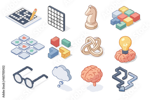 Creativity icon icons vector brain mental game fitness puzzle teaser lamp thinking