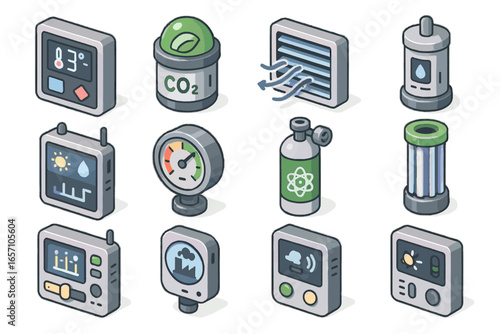 Farming space climate regulator icon icons humidity vector control airflow temperature uv