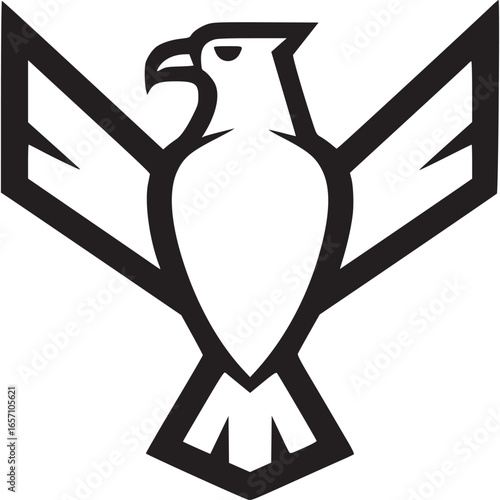 Modern eagle vector logo design, isolated on white background, showcasing a minimalist and geometric style for brand identity and emblem creation