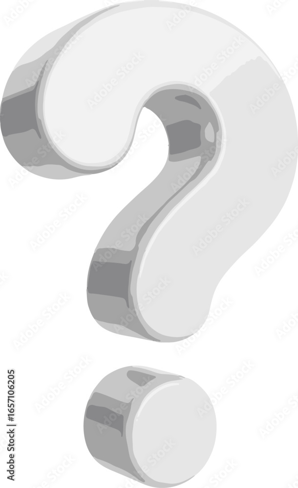 Naklejka premium silver question mark