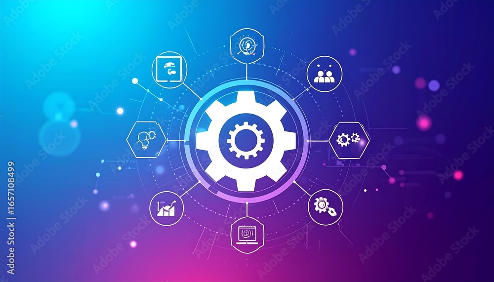 Obraz premium Abstract digital gear graphic