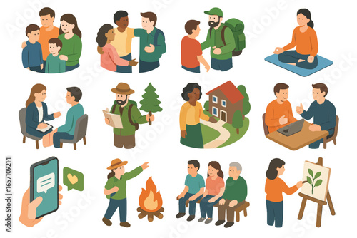 Activity message icon vector icons community detox class host coordinator mindfulness digital