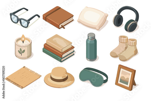 Flask mat tea detox headset vector essentials icon soft journal herbal glasses