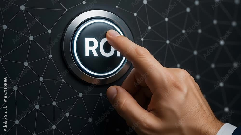Pressing the ROI button, showcasing the concept of return on investment.
