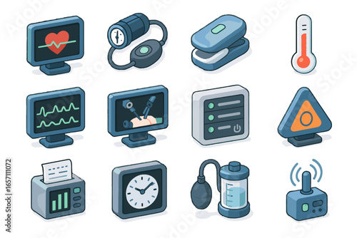 Icons level oxygen vector patient gauge rate panel anesthesia surgery icon feed