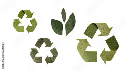 recycle symbol on green background