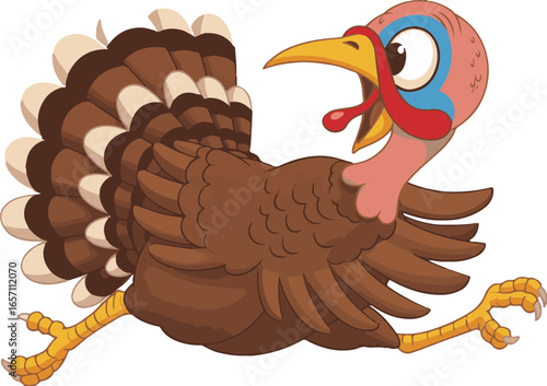 turkey cartoon waving