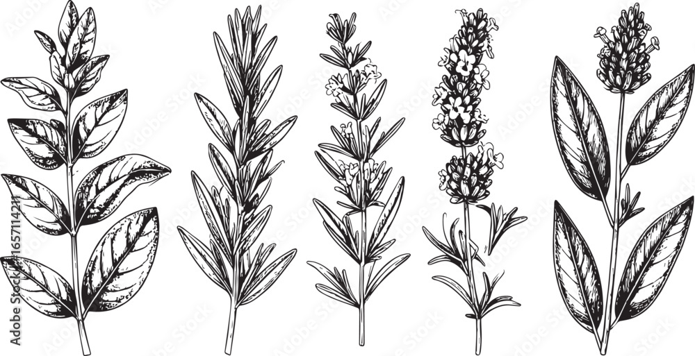 Naklejka premium Collection of Herbs