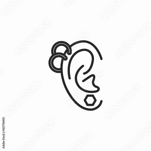 ear piercing icon sign vector