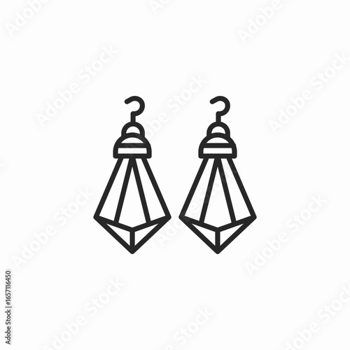 faceted earrings icon sign vector