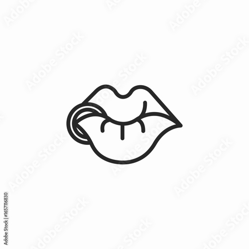 lip piercing icon sign vector