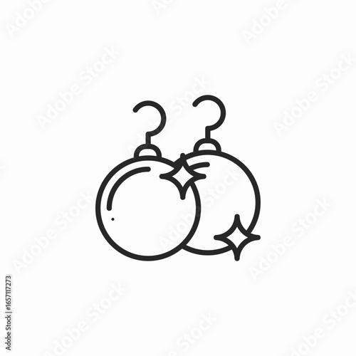 ornate earrings icon sign vector