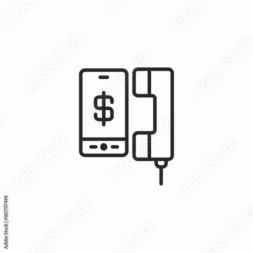 phone money icon sign vector