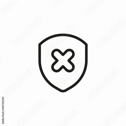 blocked shield icon sign vector
