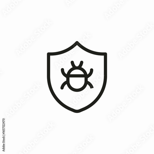bug shield icon sign vector