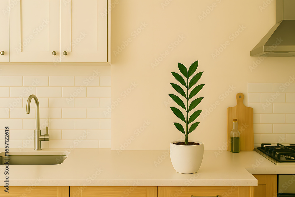 Fototapeta premium Indoor decoration zz plant for modern interior decoration