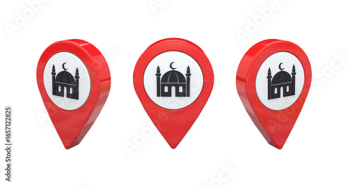 Free Download Mosque 3D Pin Locator icons - GFXLoad