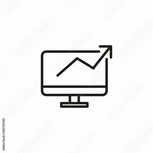 increasing line icon sign vector