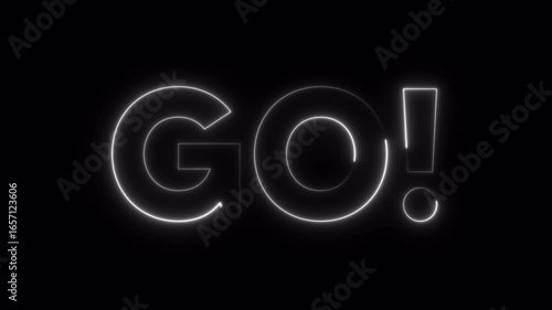 3 2 1 go countdown animation on transparent background, 321 go time limit animated on black background.