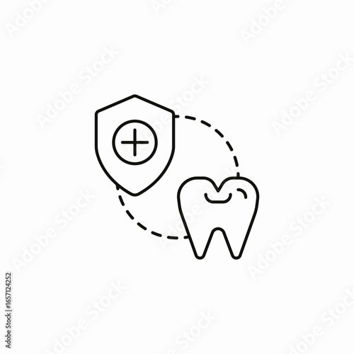 shielded tooth icon sign vector
