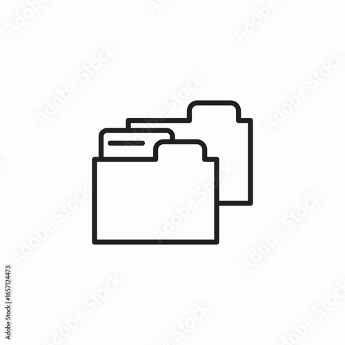 stacked file folders icon sign vector