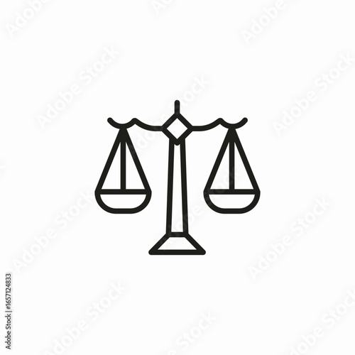 tilted balance icon sign vector