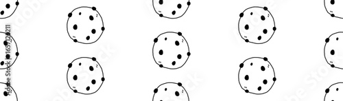 Seamless pattern with cookies. Silhouette cookie doodle for graphic website and drawing.