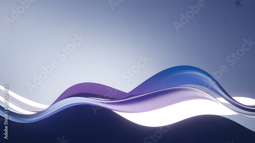 Abstract Wave Art: Elegant, flowing wave gracefully curves, composed of multiple hues, against a gradient backdrop, designed to captivate and soothe. 