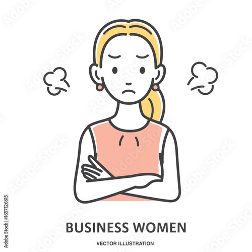 怒ってイライラする若い女性