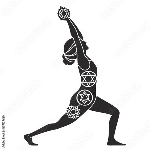 Seven chakra symbol icon set for yoga and spiritual wellness applications