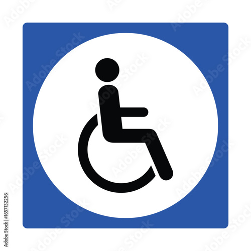 Accessibility Sign – Wheelchair Symbol in Blue Square for Inclusive Infrastructure