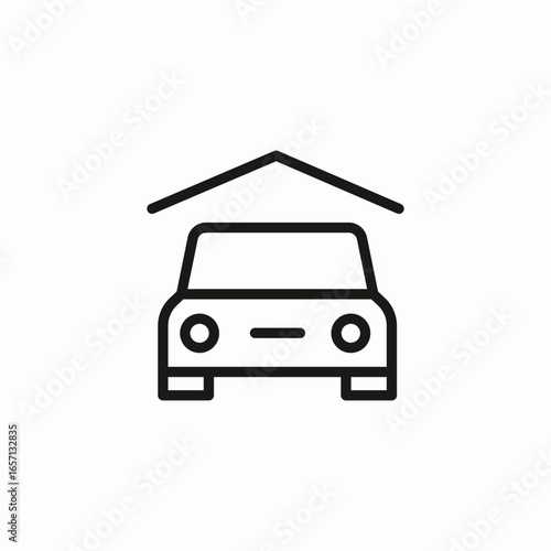 car under roof icon sign vector
