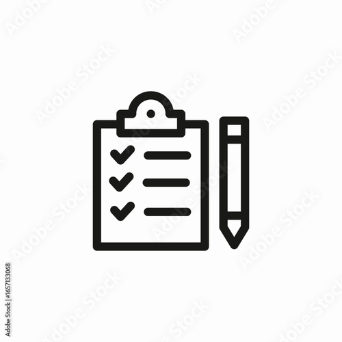 clipboard checklist pencil icon sign vector