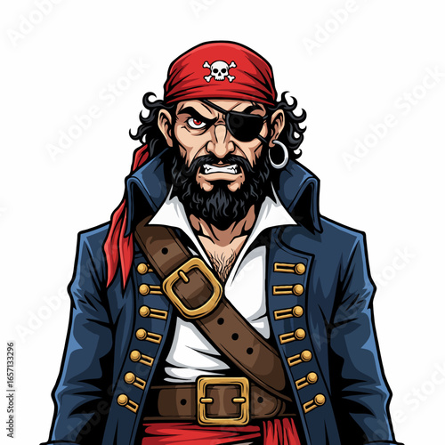 Scary Pirate Vector Illustration