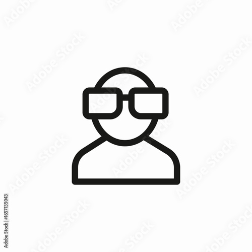 person with glasses icon sign vector