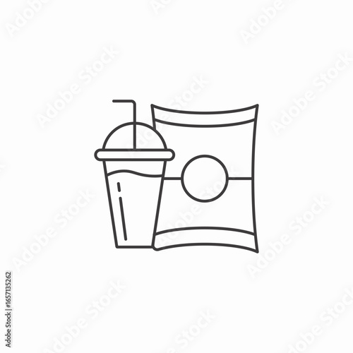 popcorn drink icon sign vector