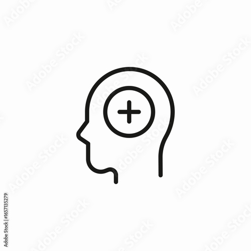 positive thinking head icon sign vector