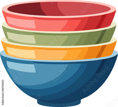colorful bowl isolated on white
