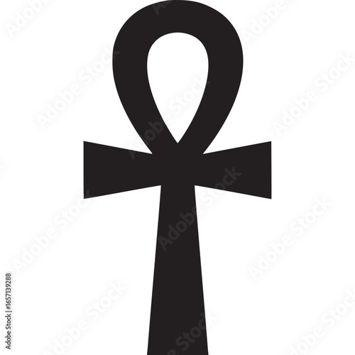 Ankh symbol isolated on white background, an ancient egyptian hieroglyph representing life, immortality, and spiritual power, perfect for cultural designs