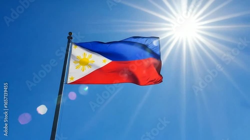 Wallpaper Mural Philippine Flag Waving in the Breeze 4k hd  Torontodigital.ca