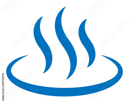 男湯 温泉マーク アイコン イラスト シンプル ベクター素材 ブルー