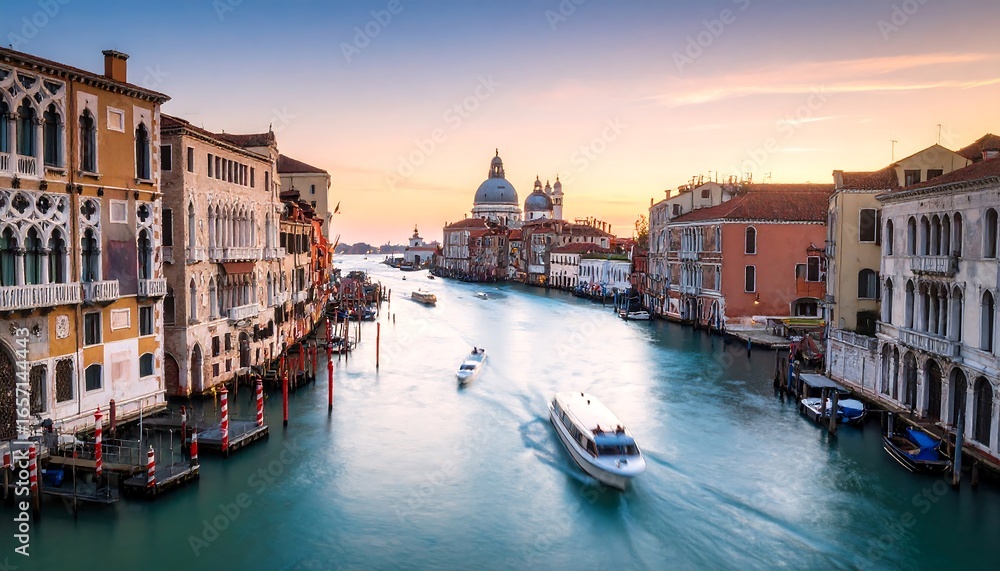 Fototapeta premium Venetian canal scene at sunrise.