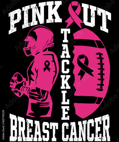 Tackle Breast Cancer SVG Vector – Editable Breast Cancer Awareness Illustration