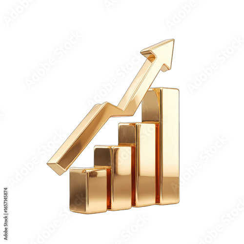 Gold graphic of ascending bar graph