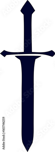 Black sword logo icon vector, perfect for strength, honor, and battle-themed branding.