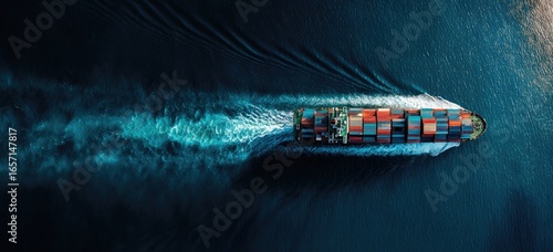 Wallpaper Mural Cargo ship at sea Torontodigital.ca