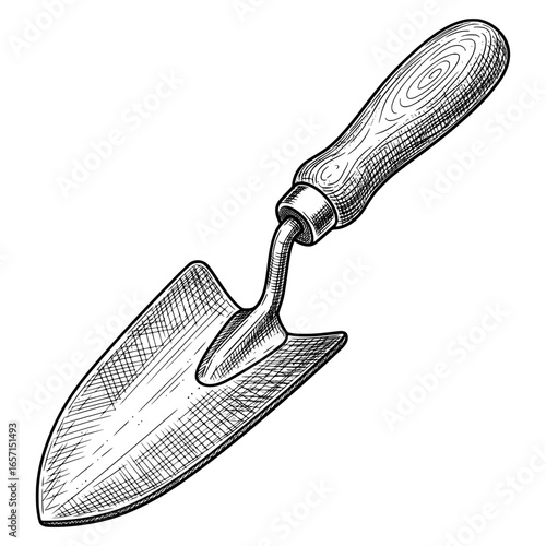 Gardening Trowel with Hand-drawn Style