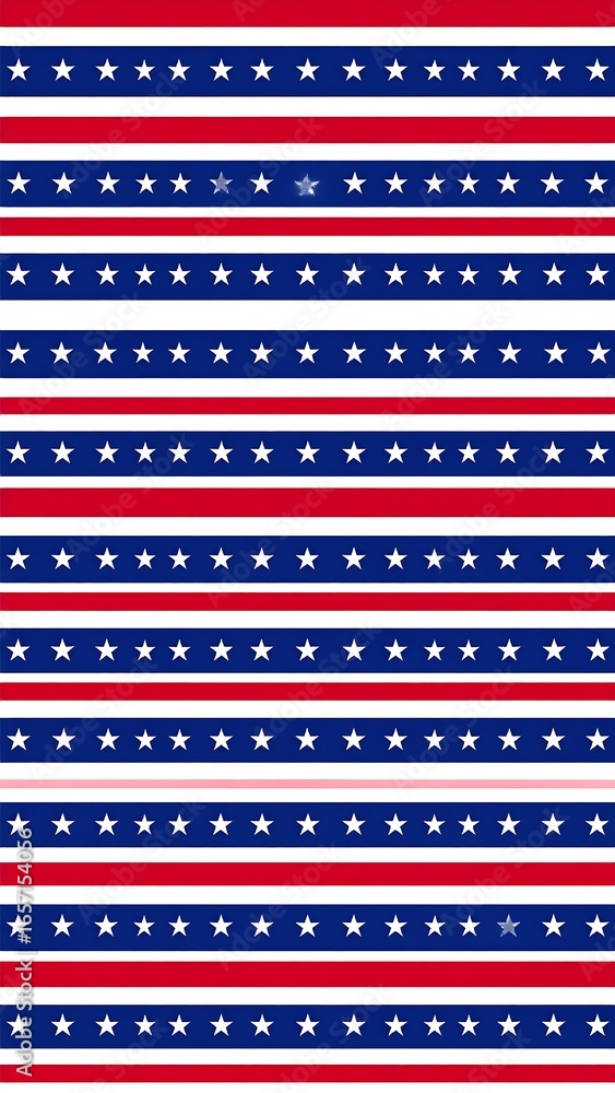 Patriotic striped pattern with stars