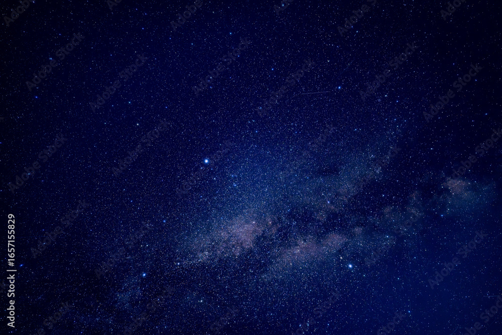 Obraz premium 夏の大三角と天の川の星空