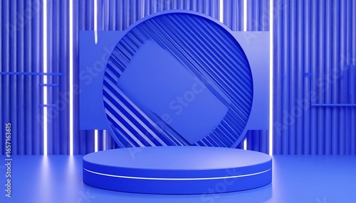 Minimalist, vibrant blue product display